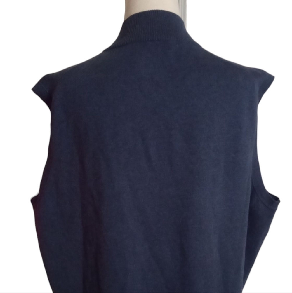 Peter Millar Crown Comfort Dark Blue Gilet Vest Cotton Blend 1/4 Zip Size XL - Picture 5 of 8